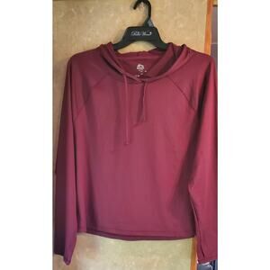 RBX Performance Pullover Hooded Top Womens Size X- Large Thumbholes Stretch